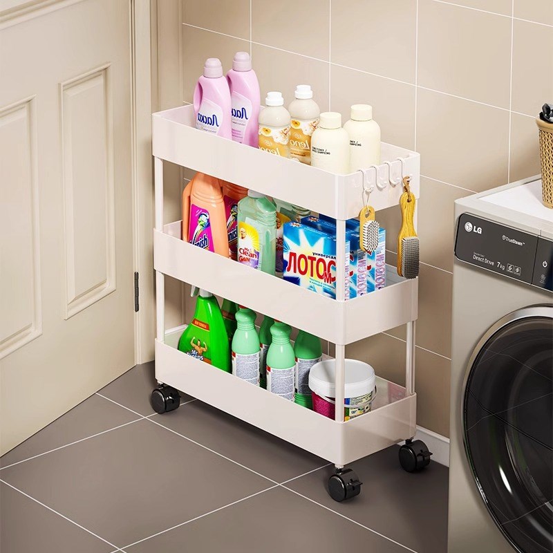 门后极窄置物架夹缝收纳落地小推车浴室卫生间缝隙家用多层架塑料