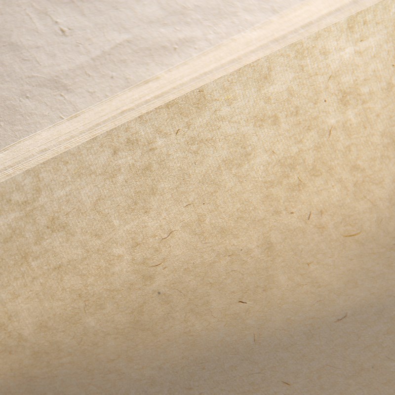 纯手工楮皮宣纸书k法专用纸半生半熟毛笔字作品纸四尺六尺仿古皮