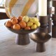 轻奢印度手工黄铜圆形高脚水果盘干果软装 设计样板房售楼大堂摆件