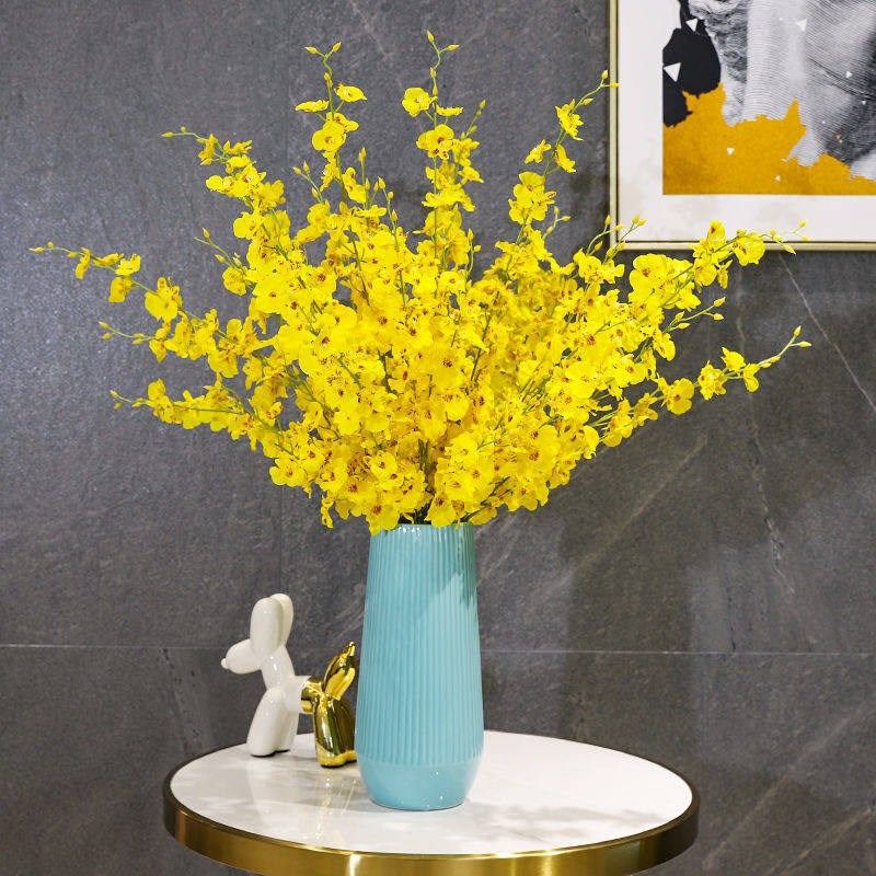 跳舞兰绢花仿真花插花束花艺摆件欧式假花家居客厅餐桌电视柜装饰,家居饰品,仿真花/假花,淘宝优惠券,粉丝福利购,淘宝优惠卷