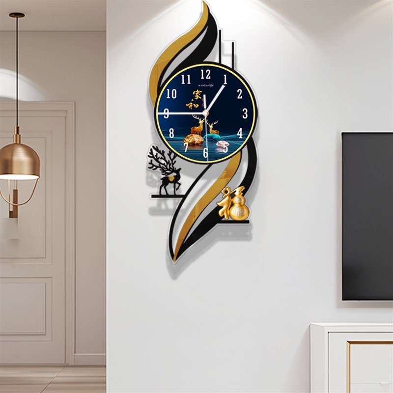 钟表挂钟客厅2025新款简约现代大气餐J厅轻奢高级感钟石英钟挂墙