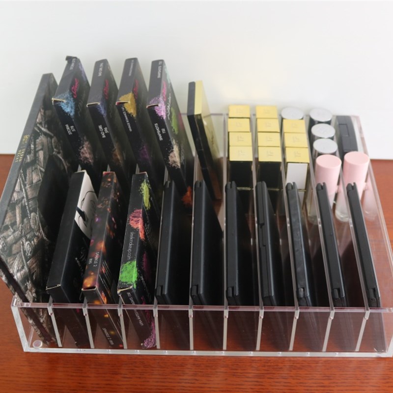 加厚亚克力眼影收纳盒家用化妆台B抽屉分割整理口红气垫彩妆展示