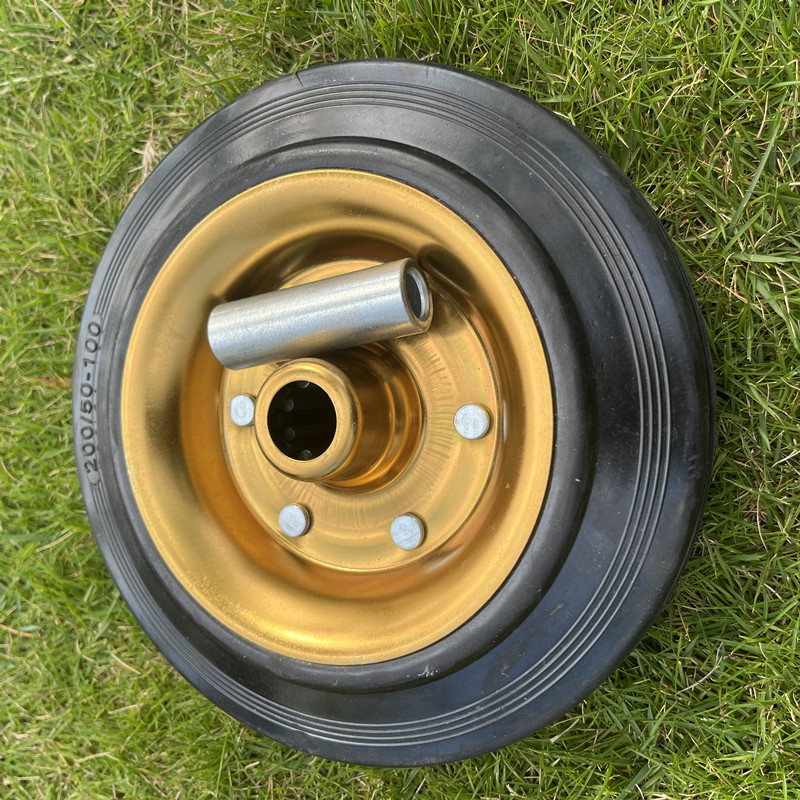 660升垃圾桶橡胶轮万向轮w带刹车铁芯轮大型环卫垃圾桶箱支架脚轮