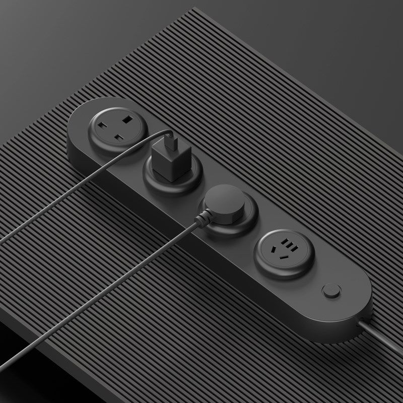 大功率明装一g体式轨道插座带开关厨房床头电力导轨多孔位接线排