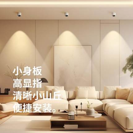 至御射灯明装可other调角度led免开防孔眩客厅无主灯背景关玄天花