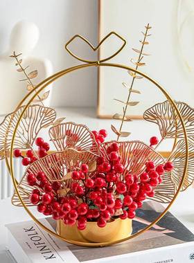 乔迁之喜新居装饰品摆件订婚客厅电视柜家居开业结婚礼物发财红果