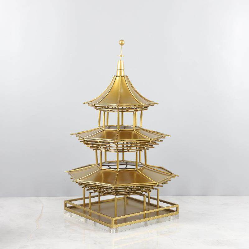 新中式禅意金属建筑凉亭桌面装饰摆件客厅书房玄关酒店家居装饰品,家居饰品,装饰摆件,淘宝优惠券,粉丝福利购,淘宝优惠卷