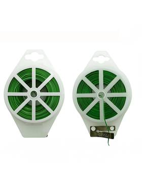 跨境园艺扎带铁丝扎线带包塑扎丝绿色50/100/200米捆绑带2MM扎丝