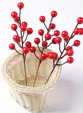 仿真植物圣诞红果泡沫浆果12头红果串富贵果发财果装