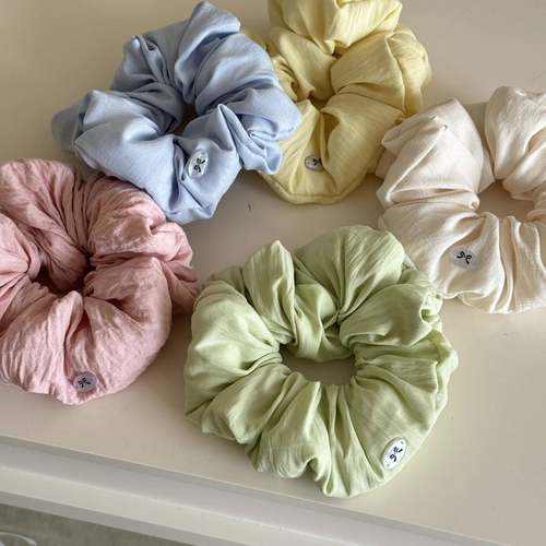 韩系奶油泡芙柔软充棉大肠发圈新款春日甜美小清新扎马尾头绳发饰