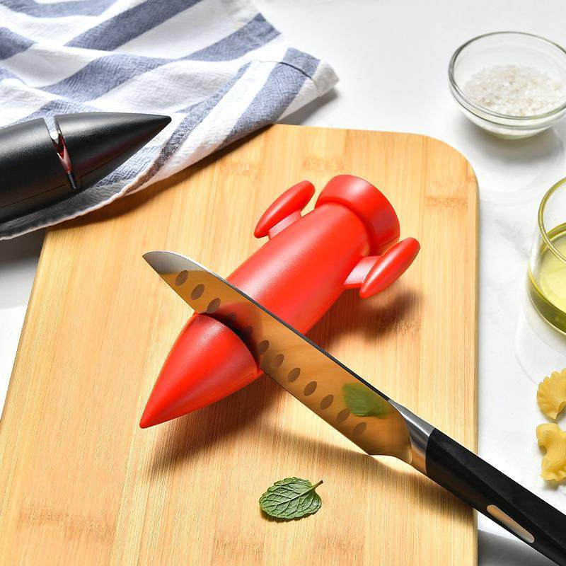 现货可立放火箭型陶瓷磨刀器快速磨刀器手动家用菜刀厨房易磨刀