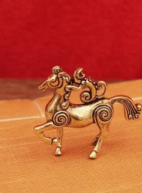 黄铜马上封侯桌面摆件猴子创意铜雕工艺品茶宠摆饰文玩办公桌摆件