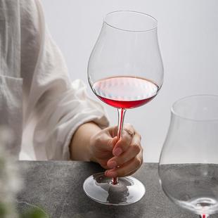 水晶玻璃棱镜红酒杯子高档轻奢酒店商用手工酒杯具葡萄酒杯高脚杯