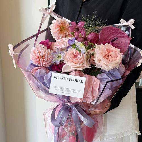 渐变雪梨纸鲜花包装纸手揉内衬包花纸皱褶梦幻礼物花艺材料资材