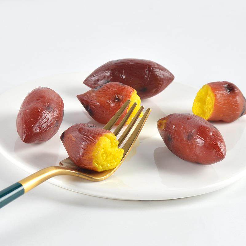 迷你仿真烤红薯模型微缩食玩仿真食物地瓜紫薯钥匙扣地摊挂件