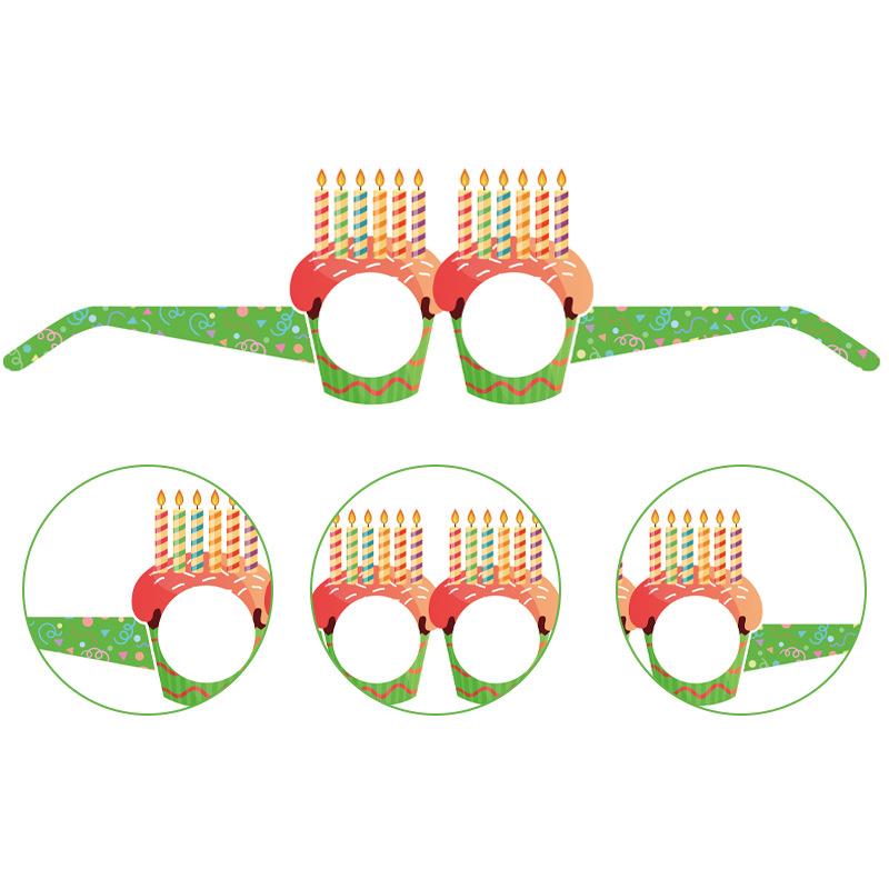跨境新款生日快乐主题HappyBirthdayD纸质眼镜派对拍照道具装饰