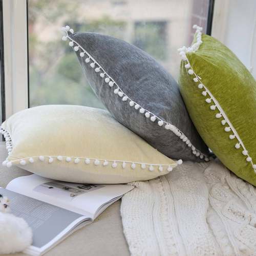 INS梨花可爱北欧风天鹅绒柔软蓝色抱枕靠垫可不含芯沙发