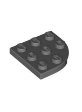 乐高/LEGO积木零配件 4212075 30357 深灰色 3x3 弧形板 圆形板