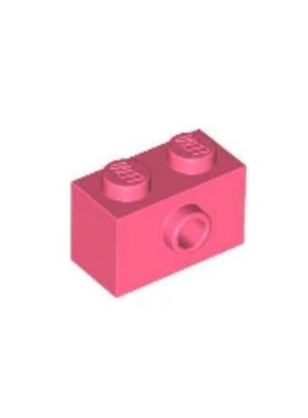 乐高/LEGO零件 6523861 86876 7133 珊瑚红色1x2侧面带孔砖 MOC