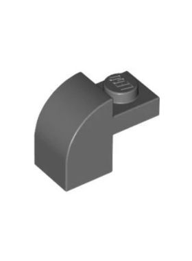 乐高/LEGO零件 6411327 32807 6091 4210797 深灰色 1x2 弧形砖