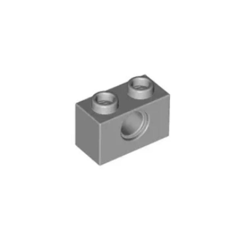 乐高/LEGO积木零配件 4211440 3700 浅灰色 1x2 带1 孔砖孔梁方梁