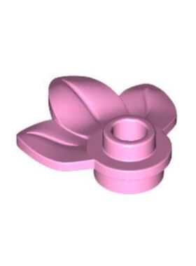 乐高/LEGO积木零件 32607 6443651 亮粉色 1x1 带三叶片花 植物