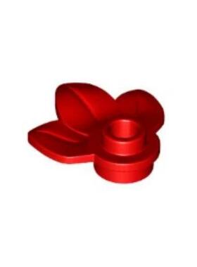 乐高/LEGO积木零件 6372723 32607 红色 1x1 带三叶片花 植物