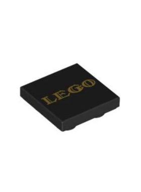 乐高LEGO 6322630 11203pb055 黑色2x2反向光面板21323印刷件标志