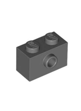 乐高/LEGO积木零件 6473748 86876 深灰色 1x2侧面带孔砖 MOC