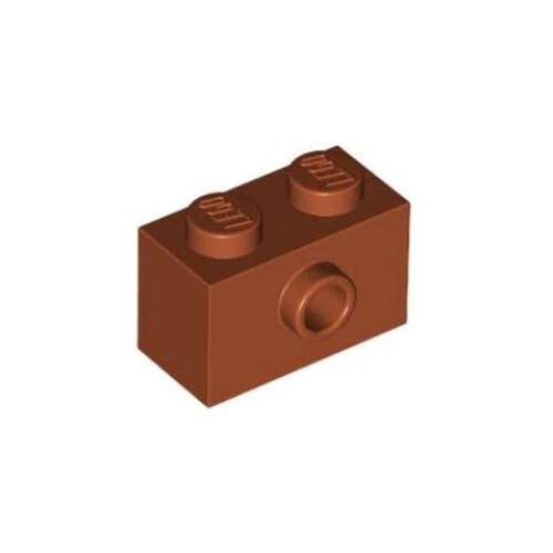 乐高/LEGO/积木零件 6468067 86876 深橙色 1x2侧面带孔砖 MOC