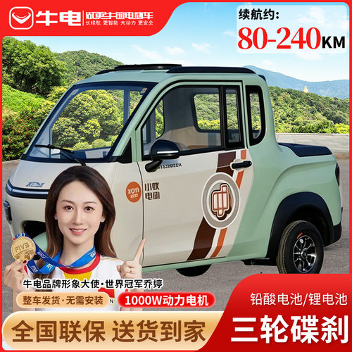 小蚁P3K电动三轮车皮卡牛电K3家用接送孩子客货两用国标可上牌
