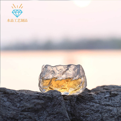 天然水晶主人杯品茗白水晶功夫茶具高档纯手工打磨耐热耐高温茶杯