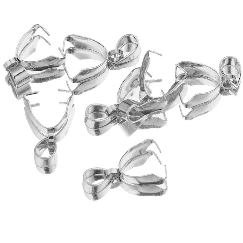 20pcs stainless steel Pendant Clasps Pinch Clip Bail Hooks C