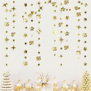Number Birthday Happy Star Circle 75th Gold 1Ft