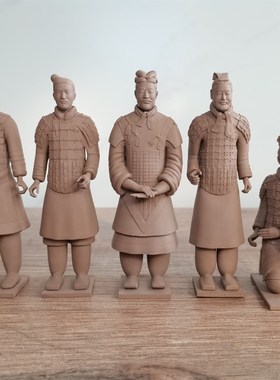 秦始皇兵马俑摆件 桌面秦俑模型 考古文创兵人模型西安旅游纪念品