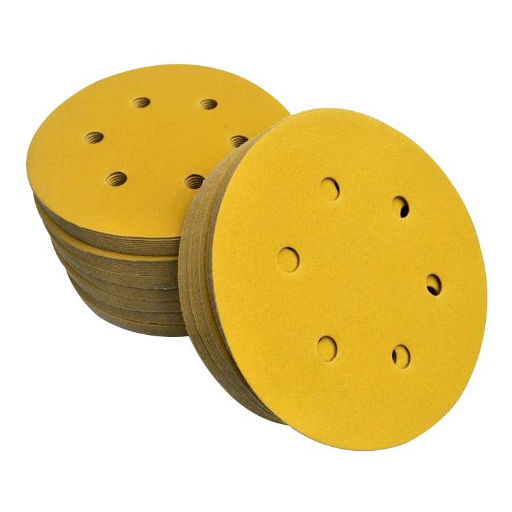 6寸6孔圆盘植绒干磨砂纸气动磨机抛光自粘砂片原子灰打磨砂皮耐磨