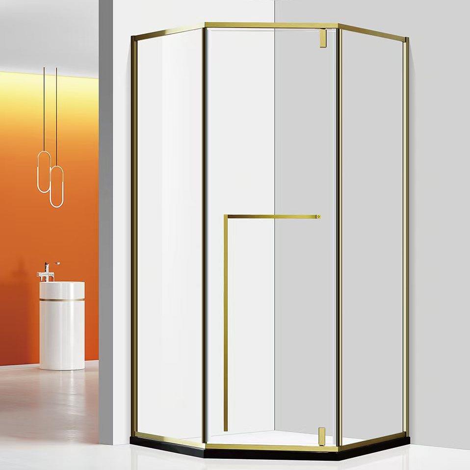 极窄钻石型单双侧移门淋浴房卫生间菱形平开门干湿分离玻璃隔断