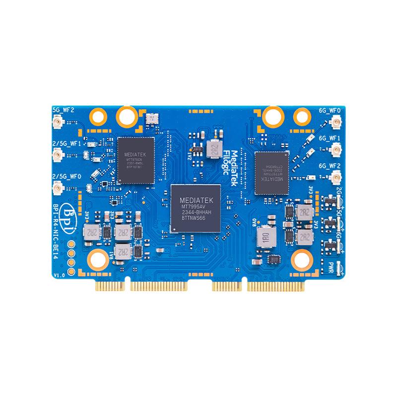 香蕉派BananaPiR4WiFi7模块MT7995AV芯片BPI-R4-NIC-BE14模组