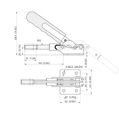 嘉刚推拉式夹钳CH-30501 工装焊接固定肘夹 快速夹具 压紧器