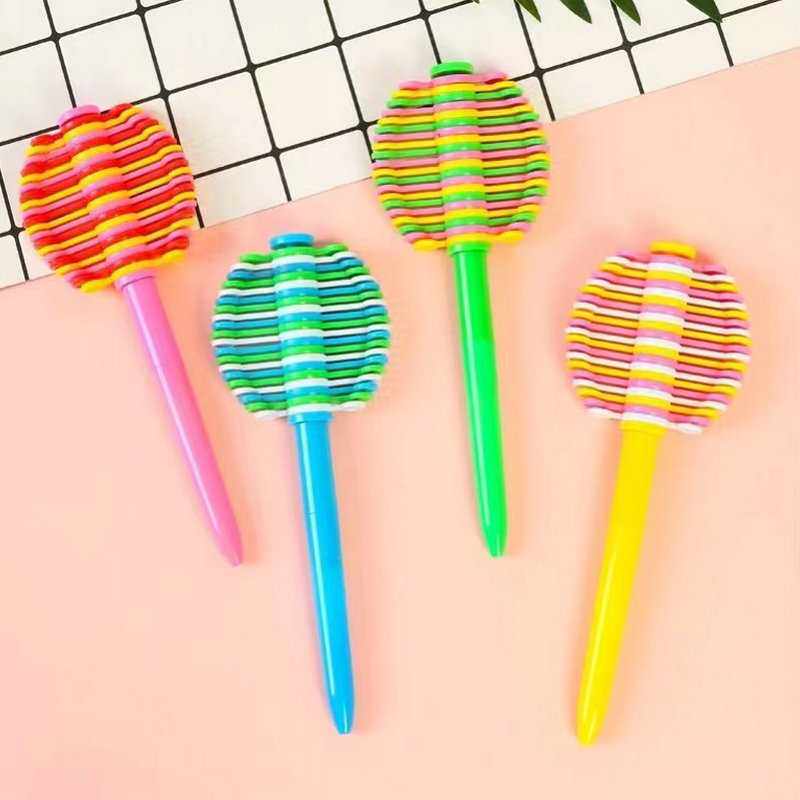 新款直销创意文具扭动圆珠笔 网红笔塑料减压笔 旋转花瓣转转笔底