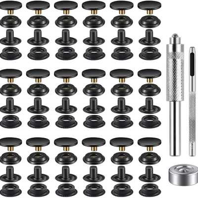 新款直销72pcs15mm不锈钢大白扣18套紧固件纽扣套件四合扣按扣暗