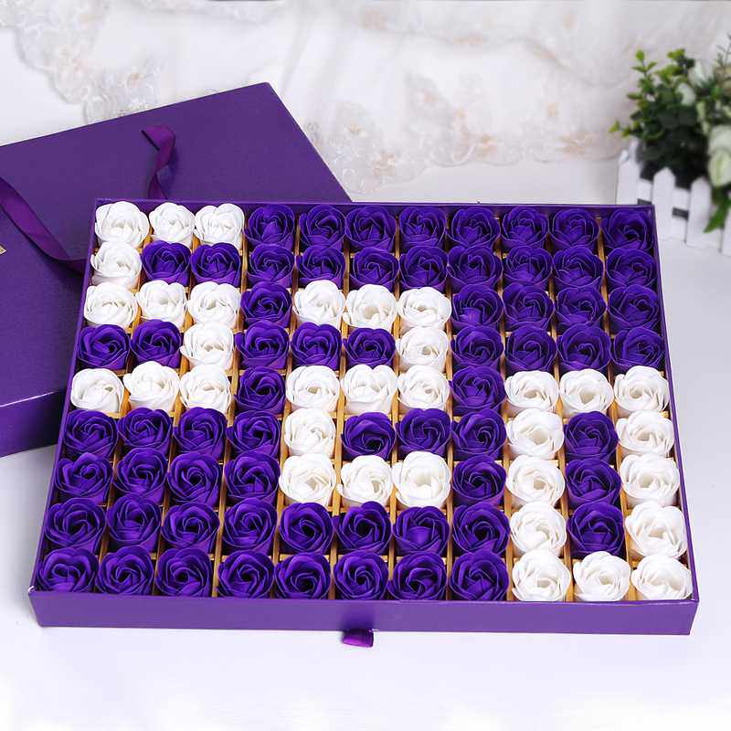 新款直销99朵玫瑰香皂花手提礼盒 创意情人节礼物送女友老婆生日