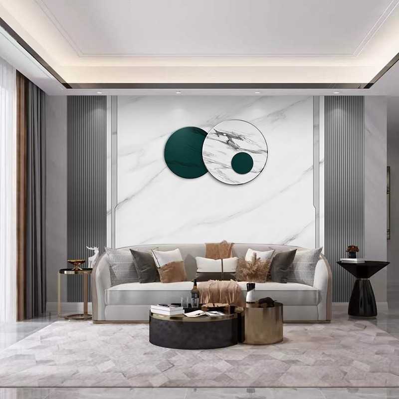 新款直销现代简约电视机背景墙3d大理石壁画几何卧室客厅格珊壁纸