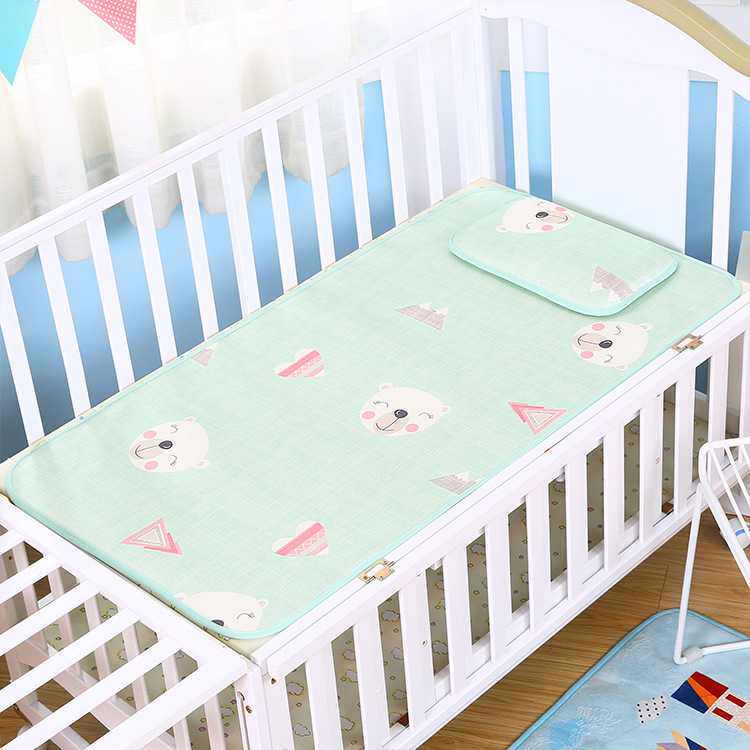 新款直销儿童冰丝印花凉席 A类可水洗幼儿园夏季婴幼儿小床凉垫可