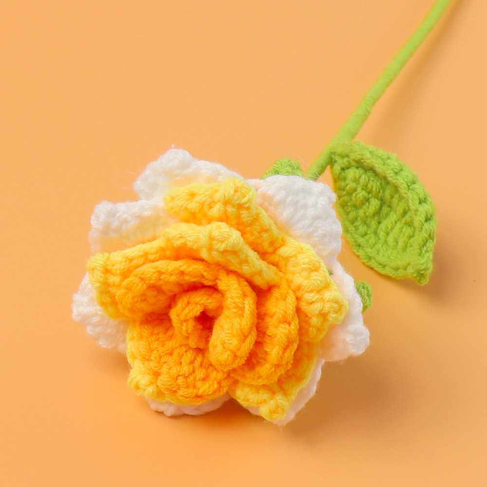 新款直销手工成品跨境仿真尖角玫瑰花毛线编织花钩织半成品花束礼,服饰配件/皮带/帽子/围巾,DIY编织材料包,淘宝优惠券,粉丝福利购,淘宝优惠卷