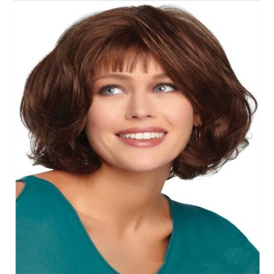 新款直销速卖通外贸欧美女士短发蓬松蛋卷梨花头中长发高温丝假发