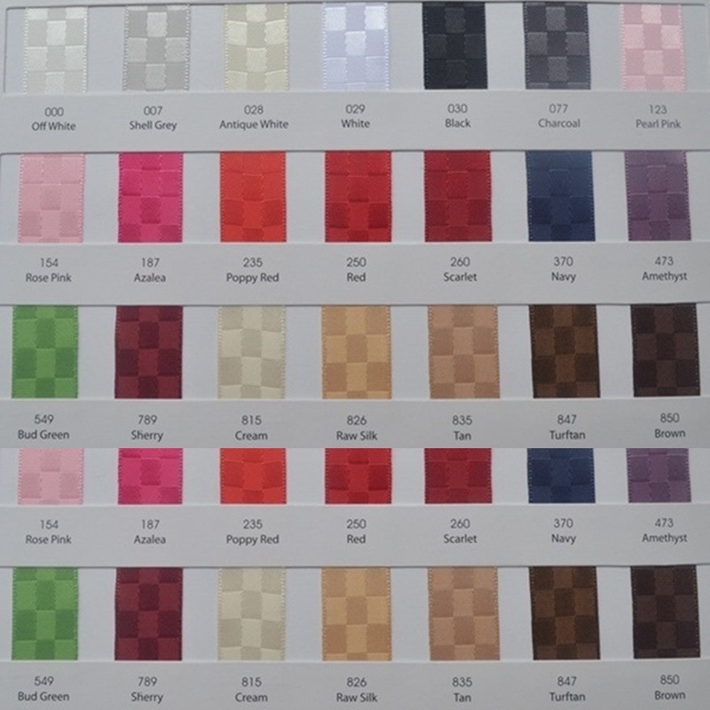 新款直销21色9~38mm涤纶方格带 28826姚明丝带