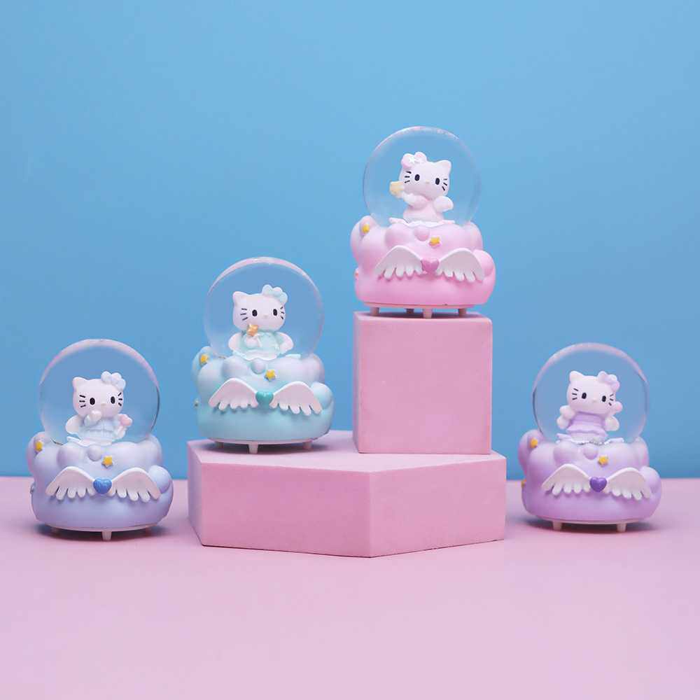 新款直销天使Kt兔迷你小号水晶球七彩灯光摆件可爱卡通学生生日礼