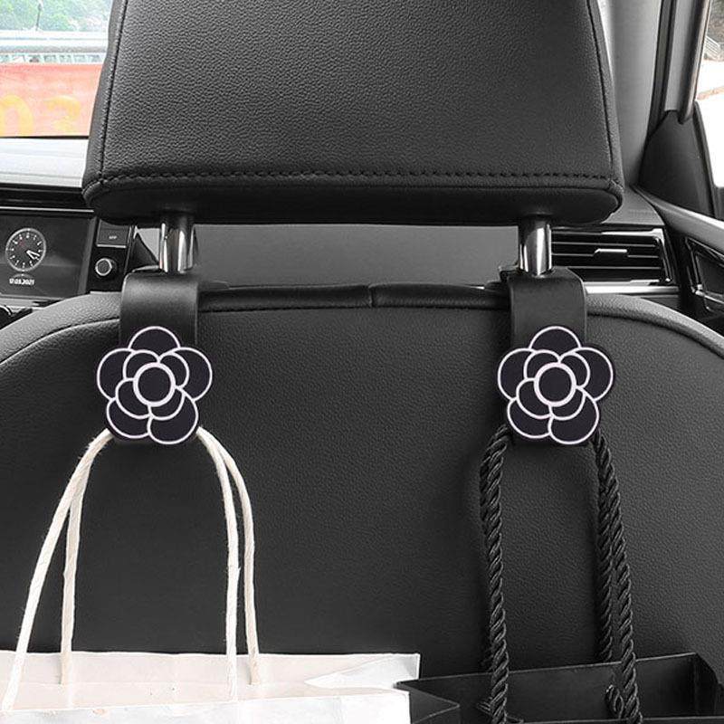 新款直销汽车装饰用品后背椅车载挂钩网红美观卡通挂钩收纳山茶花