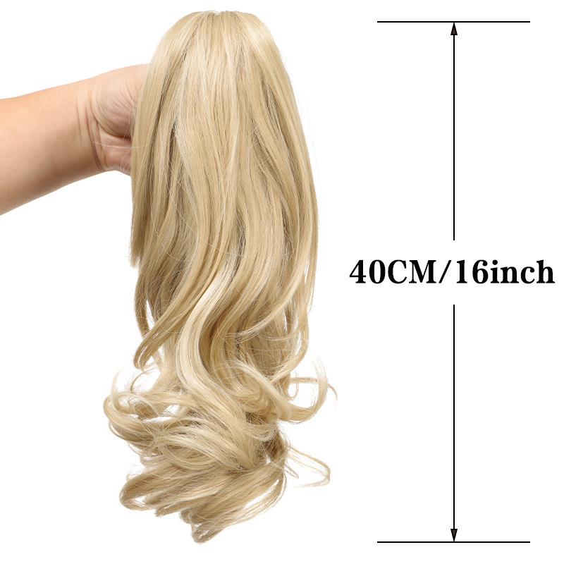 新款直销欧美跨境假发马尾女大抓夹虎爪卷马尾40cm120g新款微卷假